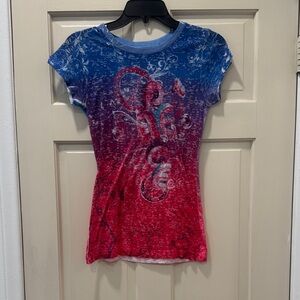 Copper Key Blue and Red Gradient Short Sleeve Tee
